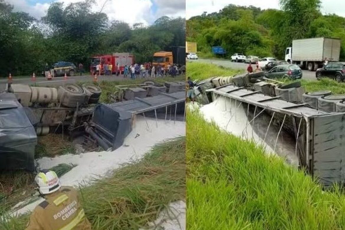 homem-morre-apos-colisao-entre-caminhoes-na-br-324