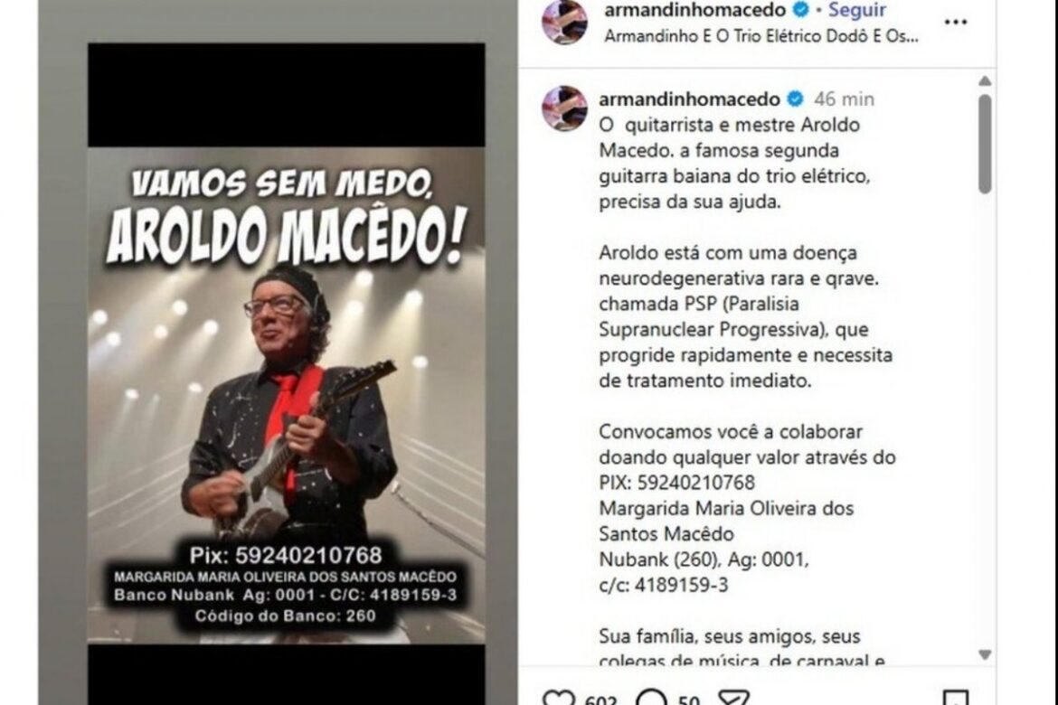 armandinho-macedo-cria-campanha-apos-irmao-ser-diagnosticado-com-doenca-neurodegenerativa-rara:-'vamos-sem-medo,-aroldo-macedo' 